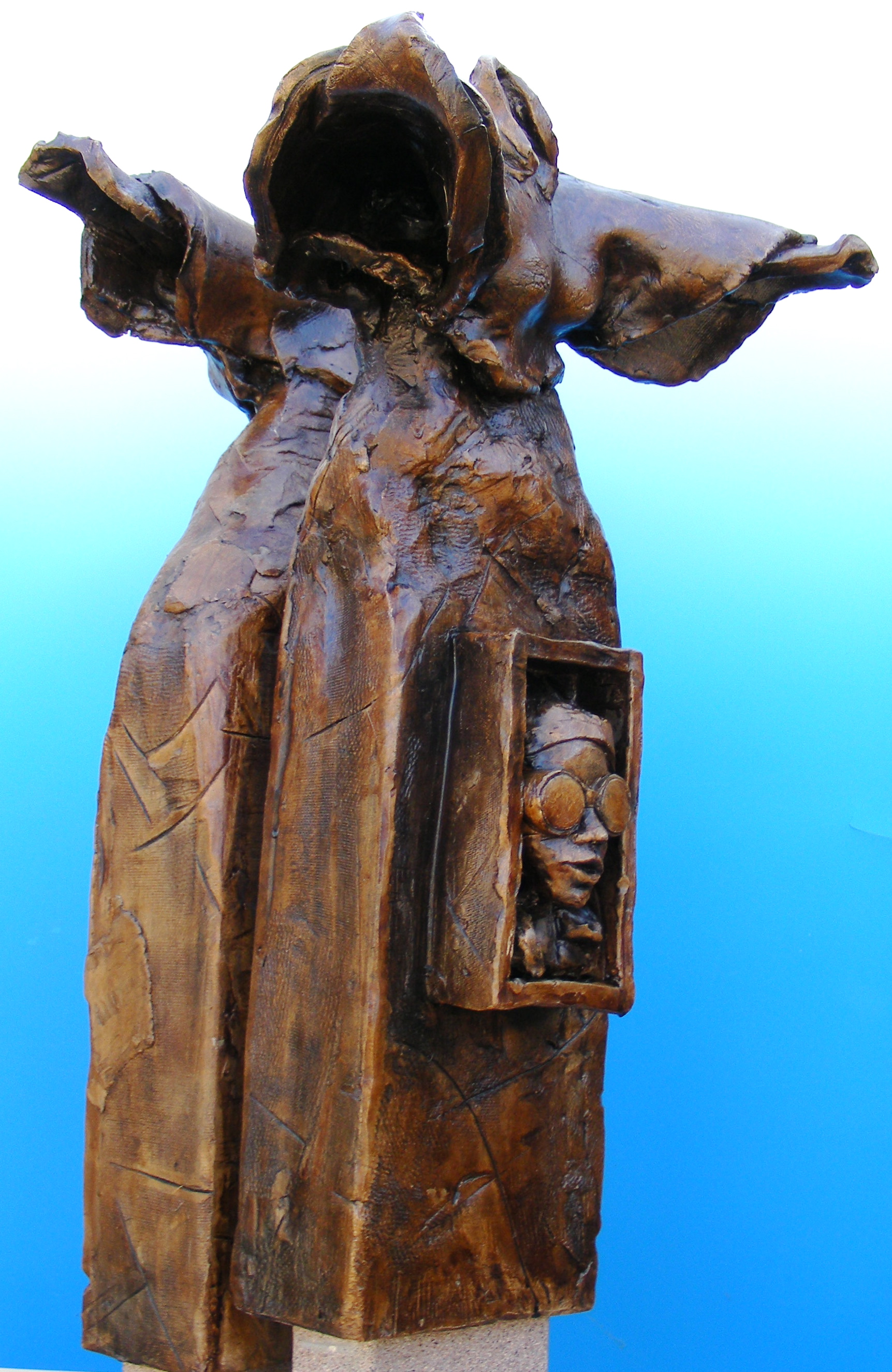 Jim Olson Brown Monkish Sculpture